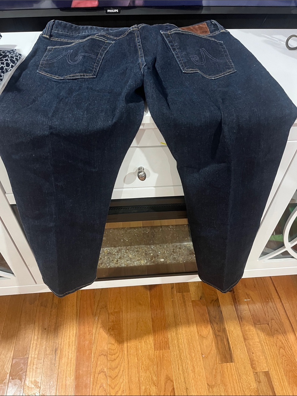 Mens Dark Blue Denim Jeans - Classic Straight Fit